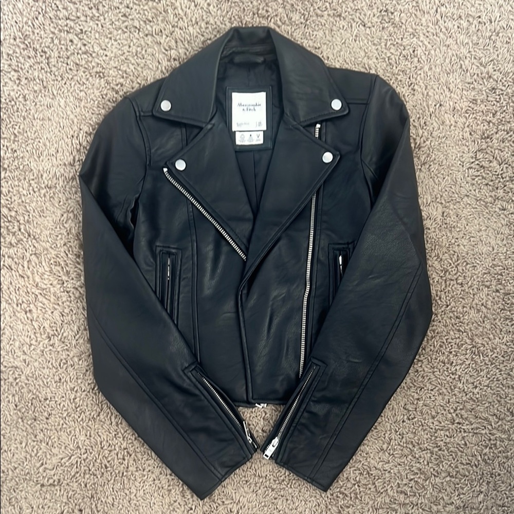Abercrombie & Fitch Black Leather Biker Jacket - NWOT